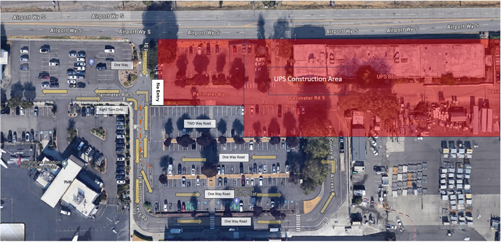 Map of demolition and construction area