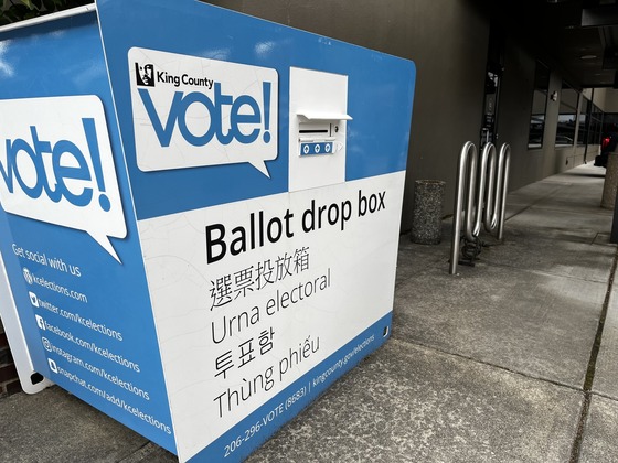 Ballot drop box at Kirkland City Hall