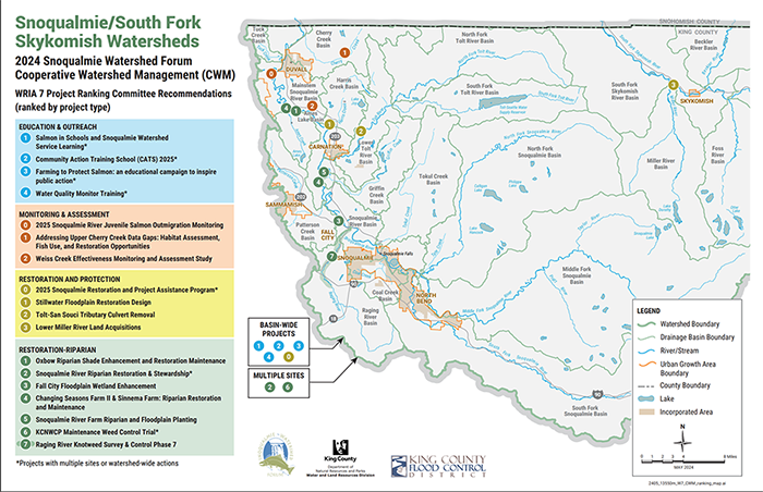 Map with points in locations where funded projects will take place