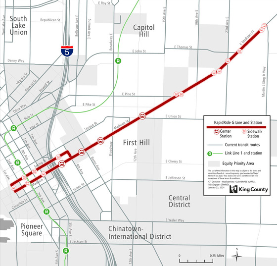 Rapid Ride G Line Map