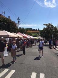 Shoppers visiting the Magnolia Farmers Market