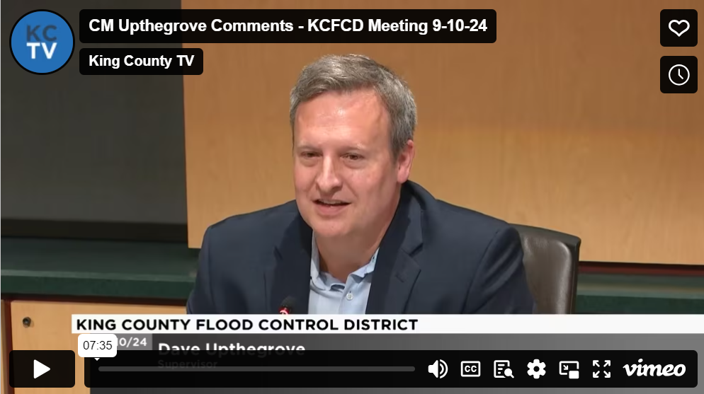 Dave remarking on the Flood Control Motion at the King County Council