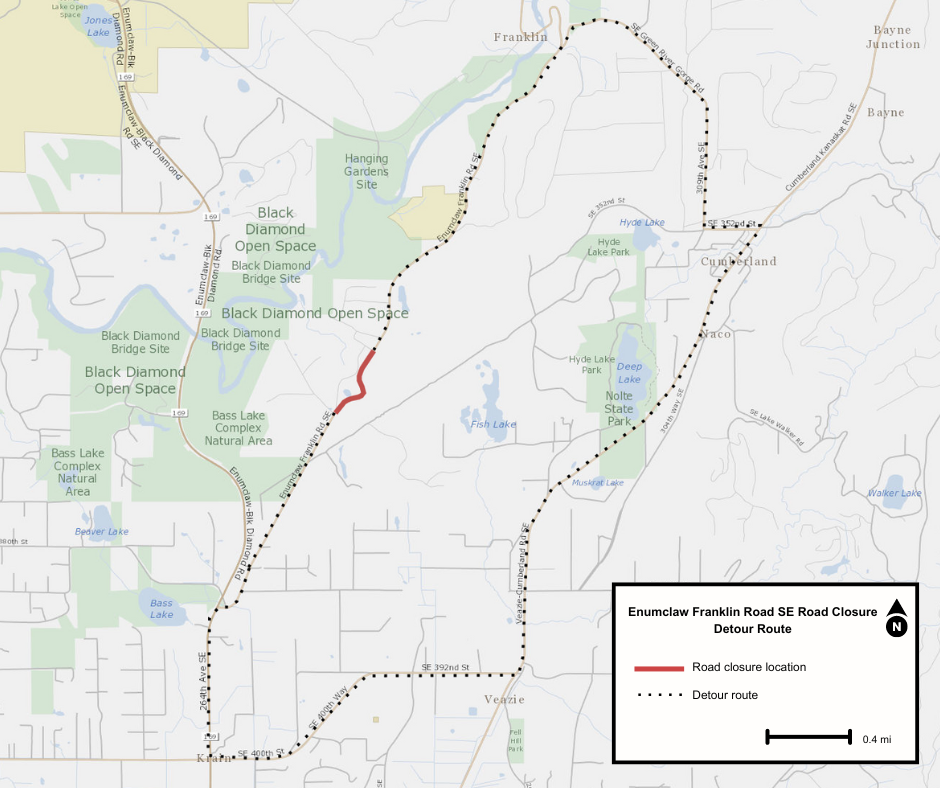 Enumclaw Franklin Road detour