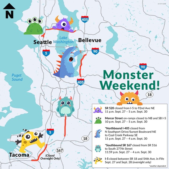 WSDOT weekend closures