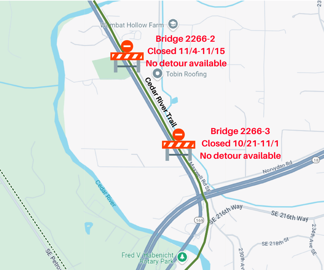 Cedar River Trail closure