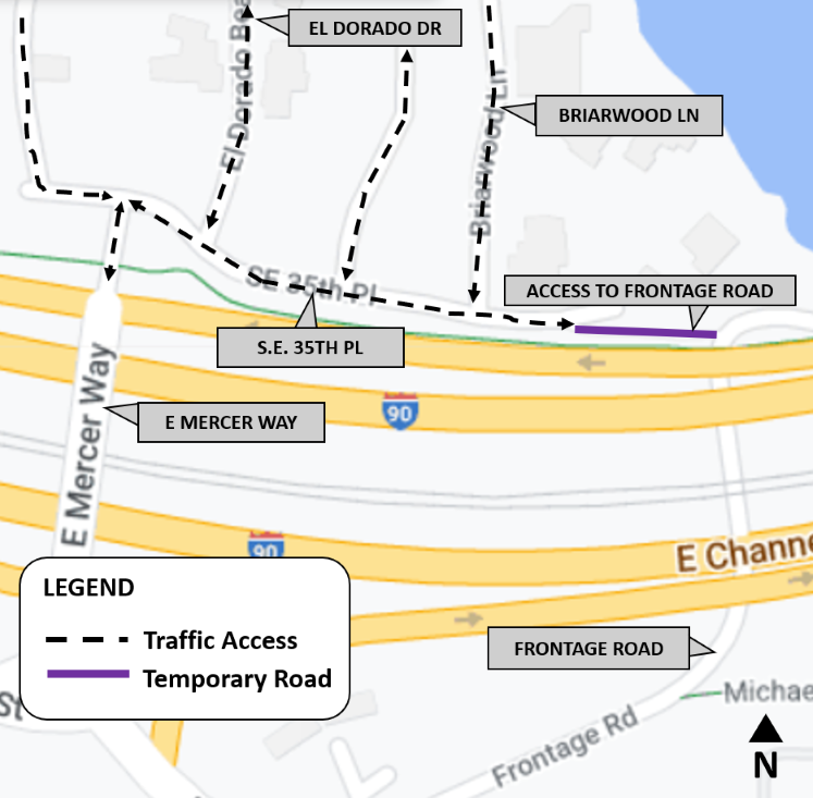 Residents can access their homes from S.E. 35th Pl and E. Mercer Way.