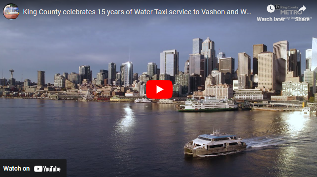 Screenshot of video "King County celebrates 15 years of Water Taxi service..."