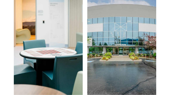 The interior and exterior of the crisis care center in Kirkland.