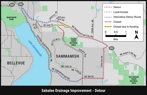 Sahalee Way NE detour