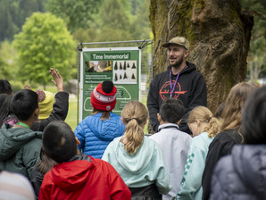 Educators and students at Kokanee Education Day