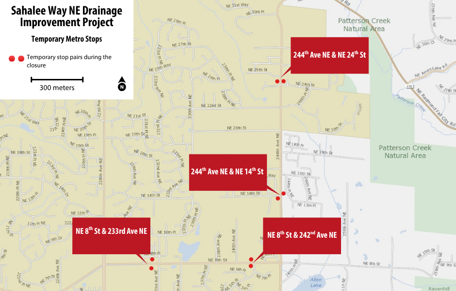 Sahalee Way NE Transportation temporary stops