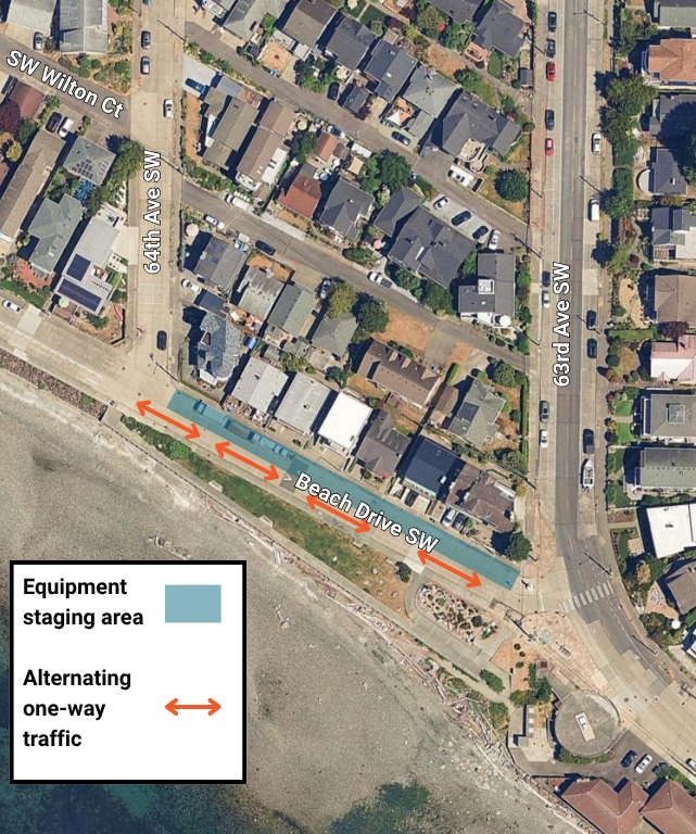 Alki Generator - Equipment staging area in July