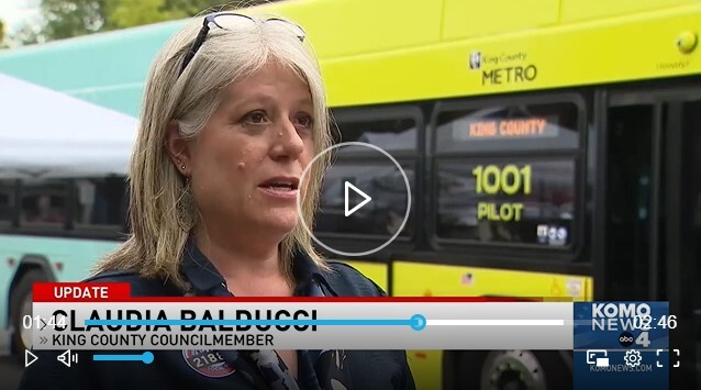 Claudia speaks to reporters about the Transit Safety Task Force