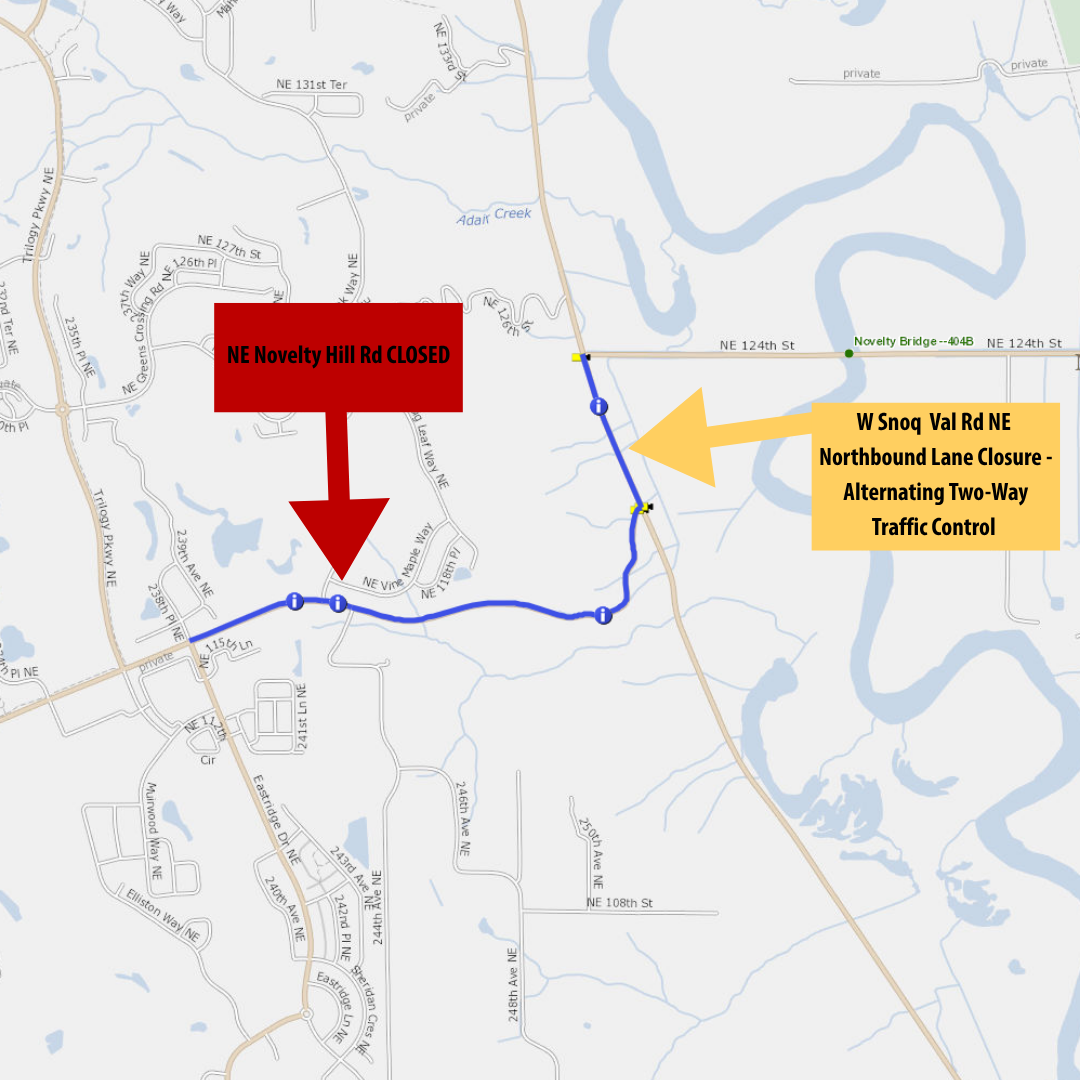 NE Novelty Hill Rd closed