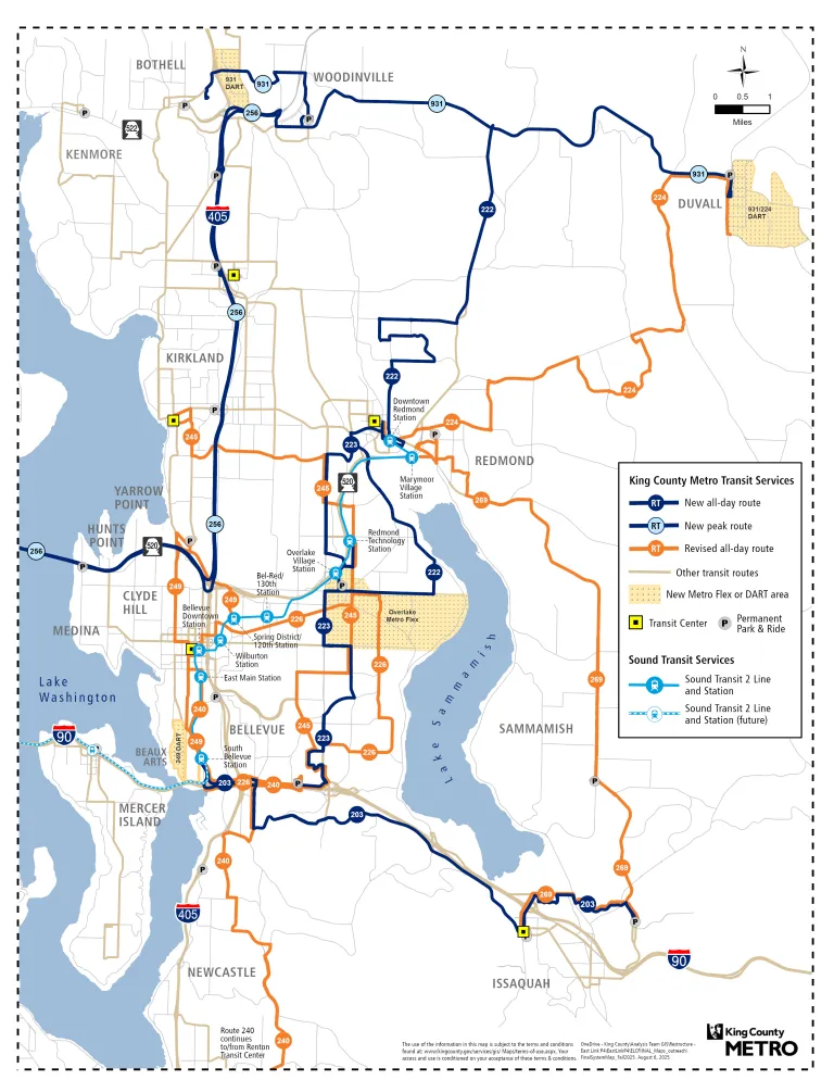 Fall 2025 service change map
