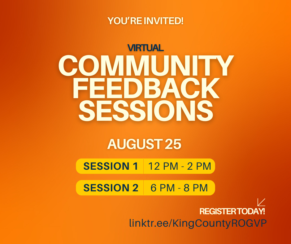 White letters on an orange background stating the dates and times of the feedback sessions