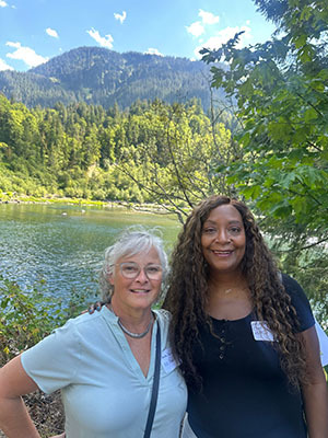 King County Flood Control District Vice Chair Sarah Perry and Executive Director Michelle Clark at WRIA 7 tour on July 16, 2025.