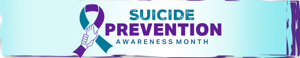 A teal and purple Suicide Prevention Month logo