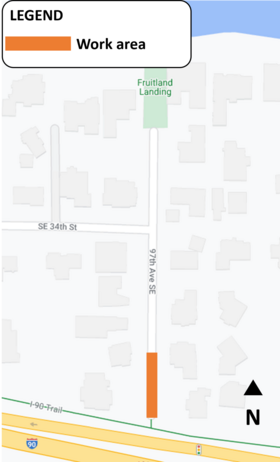 Map of 97th Ave SE paving