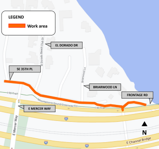 Map of SE 35th Pl and Frontage Rd