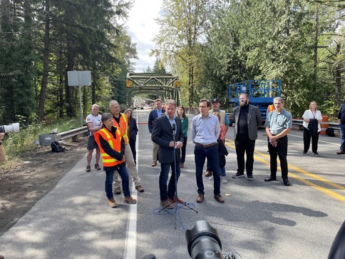 white river bridge addressing media