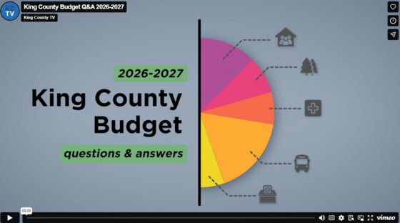 A screenshot of a video about the 2025-2026 King County budget