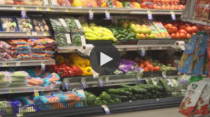 A screenshot showing colorful vegetables in a food bank