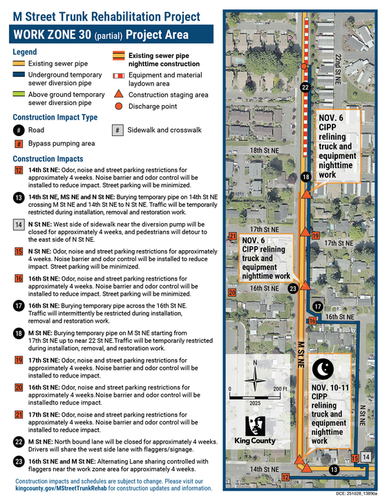 Nighttime work zone 30 map 