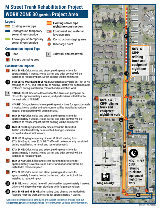 Nighttime work zone 30 map