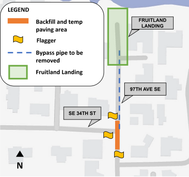 Map of restoration work area on 97th Ave SE