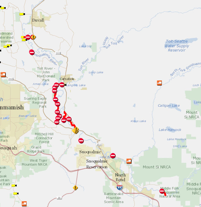 Flood closures Snoq Valley Dec 9