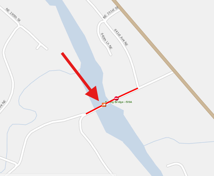 Baring bridge closure location 
