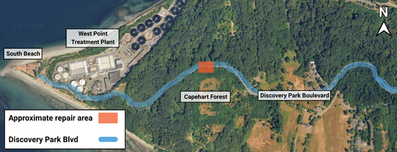 Discovery Park Boulevard repair map