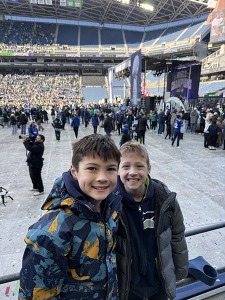 My kids at Lumien Field Celebrating the Seahawks!