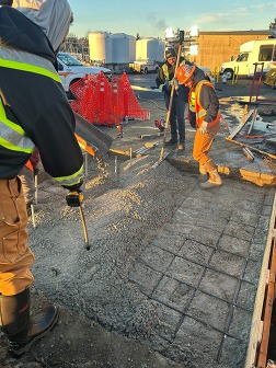 HRET concrete pad construction