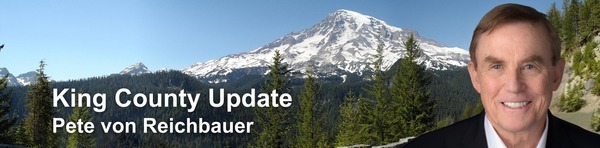 King County Update, featuring Pete von Reichbauer, set against the backdrop of Mount Rainier.