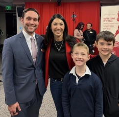 Councilmember Fain with her two boys and Councilmember Ryan McIrvin