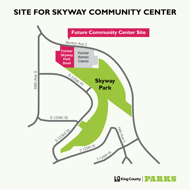 Map shows the future site of the Skyway Community Center