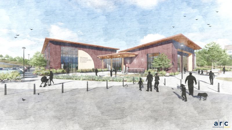 Artist rendering of the Skyway Community Center