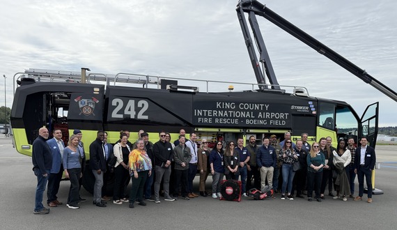 AAAE Innovation event attendees in front of fire engine