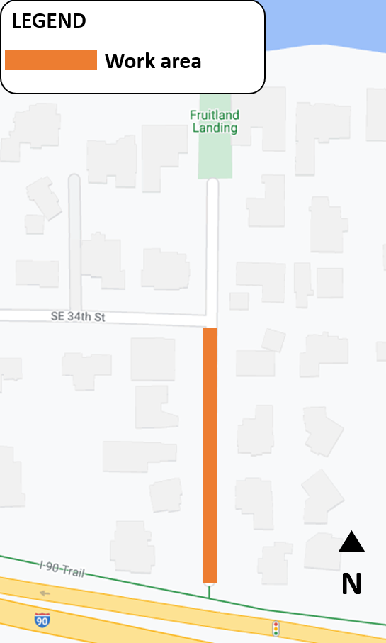 Map of the work area around 97th Ave