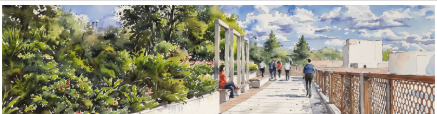 Rendering of a pedestrian overpass