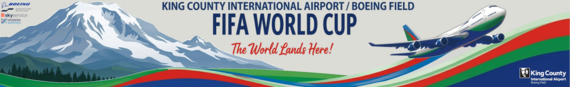 World Cup banner for airport