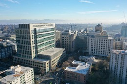 Aerial photo of Harborview campus