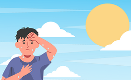 Illustration: person sweating under a hot sun
