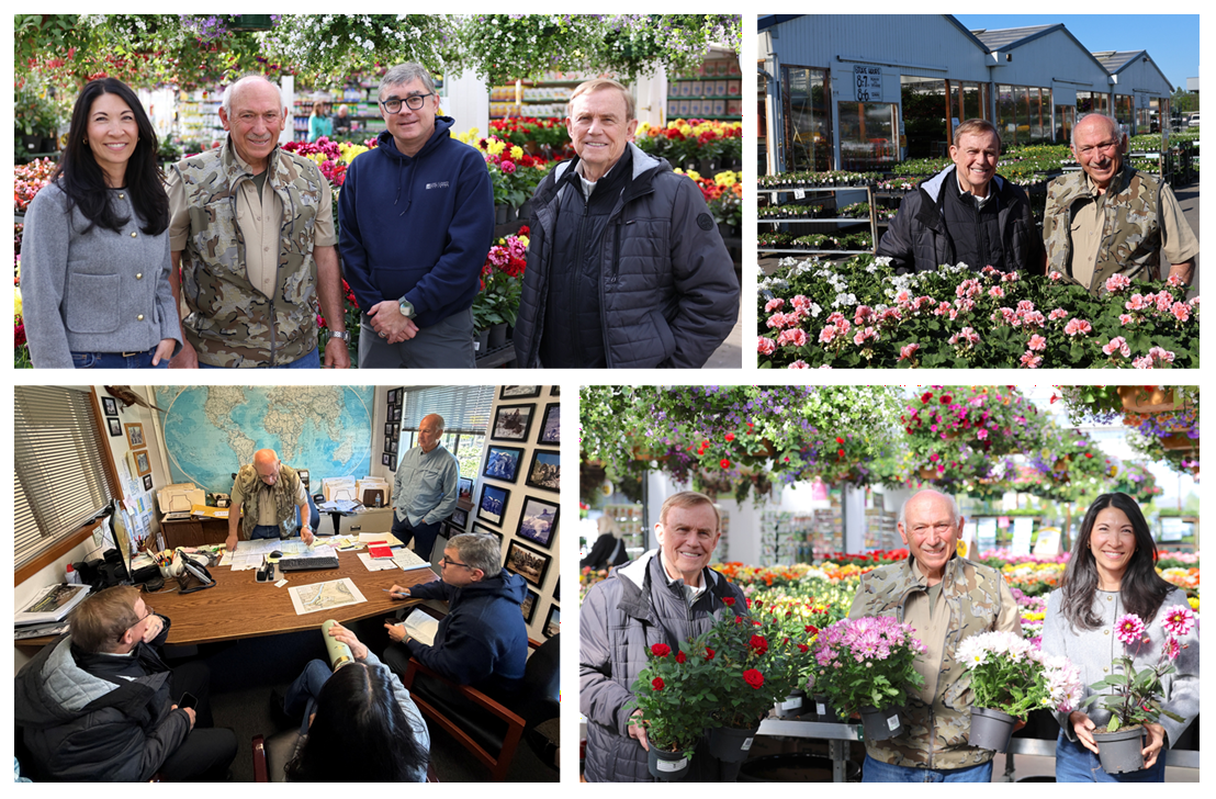 Photo collage of Mike Carpinito, Councilmembers Fain & von Reichbauer & FCD Deputy Director Schauer at the Carpinito Brothers garden center & office.