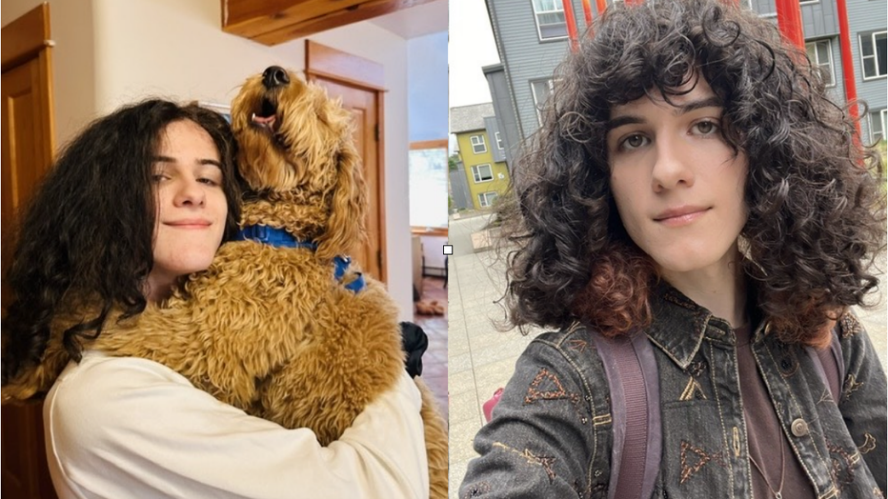 Two images of a young trans person who was fatally stabbed in May.