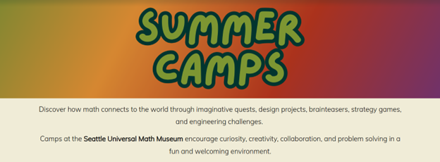 Graphic advertising summer camps.