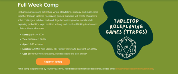 Summer camp information graphic