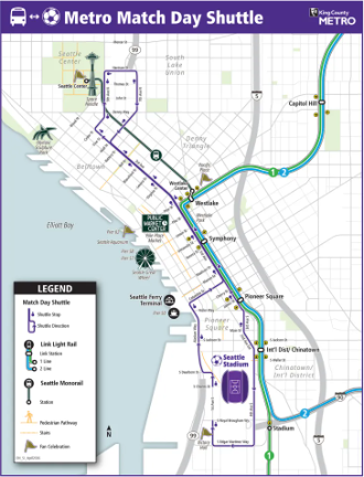 Metro Match Day Shuttle Map